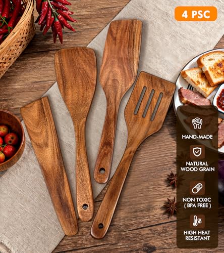 4Pcs Wooden Spatula for Cooking (4PC)