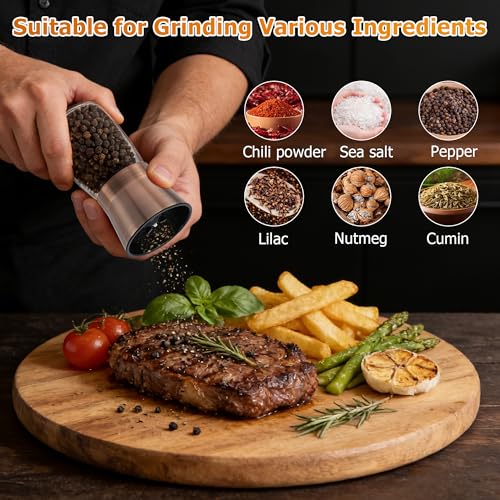 Short Copper Salt and Pepper Grinder Set of 2 (Copper / 2PK-Short)