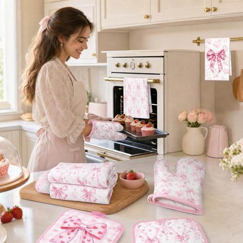 Pink Bows Kitchen Decor Set (Pink Bows)