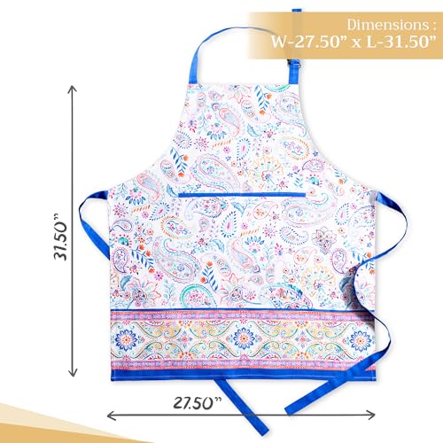 Aprons for women with Pocket 100% Cotton Pack of 1 (128 - Indian Floral)