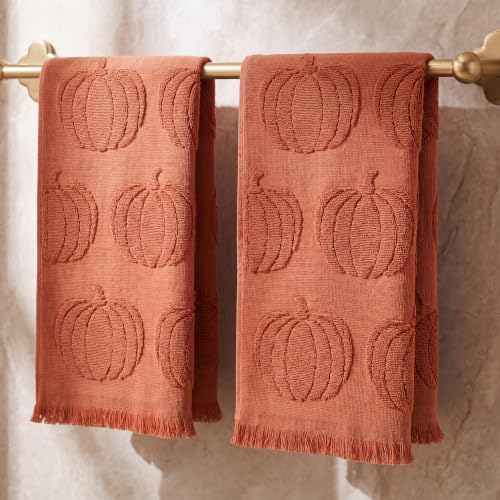 Decorative Fall Hand Towels for Your Bathroom Or Kitchen (Orange)