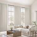 Extra Wide 60 Inch Blackout Curtains 96 Inches Long for Living Room Natural Rustic Textured Linen Back Tab Pleated Dining Room Office Insulated Ceiling Track Window Drapes 60"W x 96"L 2 Panels (Birch / 60"W x 96"L (Pack of 2))