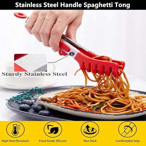 Upgraded 12inch Silicone Spaghetti Spoon & Pasta Tong