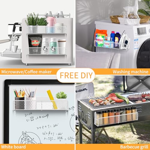 Magnetic Spice Rack for Refrigerator (White / 6 Pack)