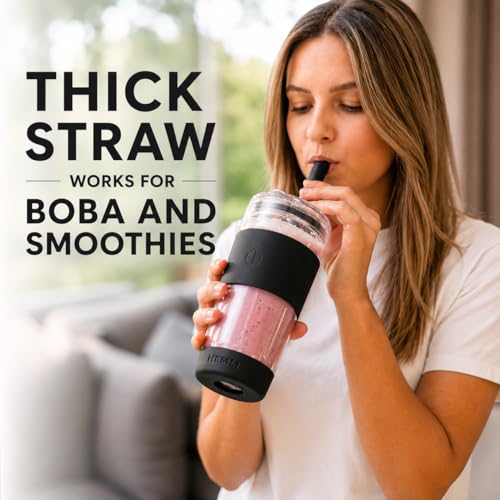 19 oz. Clear Double Wall Glass Coffee Tumbler (New Black)
