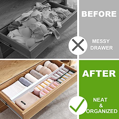 Bamboo Drawer Dividers Organizers (White)