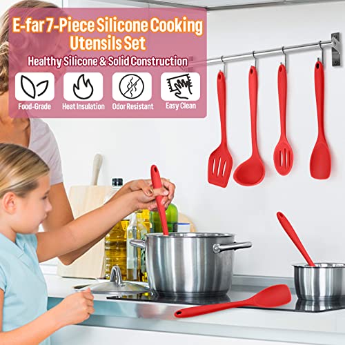 Silicone Cooking Utensils Set (7 Pieces / Red)