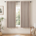 72 Inch Blackout Curtains for Bedroom Heat Blocking Linen Blended Energy Efficient Insulated Boho Farmhouse Cabin Closet Natural Beige Bay Windows Drapes 2 Panels Set Back Tab (Natural Beige / 52"W x 72"L (Pack of 2))