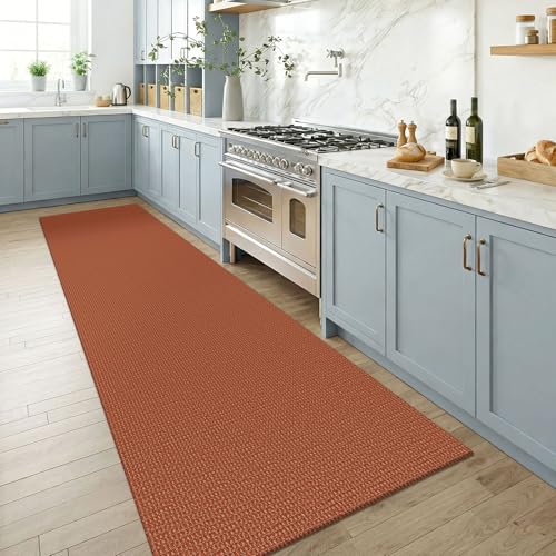 Cotton Runners for Hallway 3x8 (Burnt Orange/Tan / 3' x 8' (Runner))