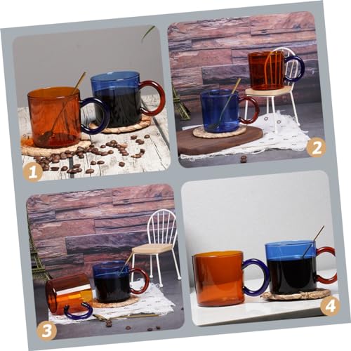 Amber Glass Drinking Cup 250ml Wide Mouth Multi Purpose (Multicolor)