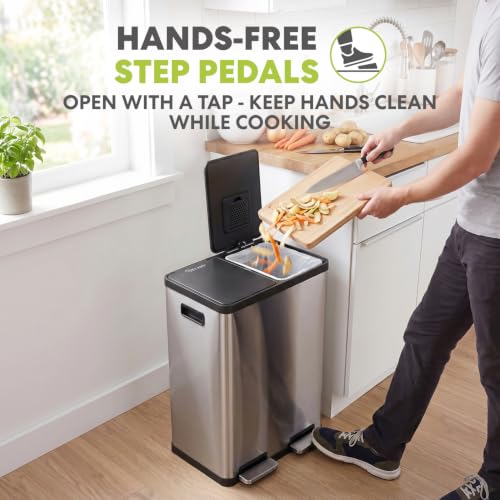 60 Liter 16 Gallon Rectangular Hands (Brushed Stainless Steel)