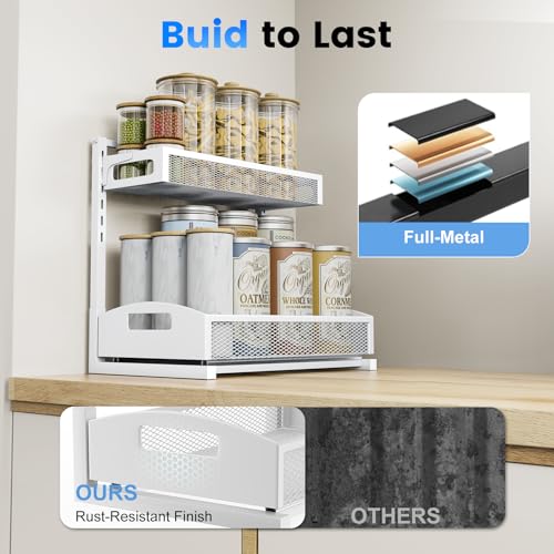 Metal Under Sink Organizer (white / Large-2 pack)
