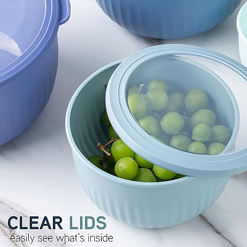 Prep Bowls with Lids (Blue / 12 Piece Set - Deep Bowls)
