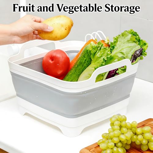 Foldable Sink Vegetable Fruit Bowl Dish Washing Storage Basin Basket (B)