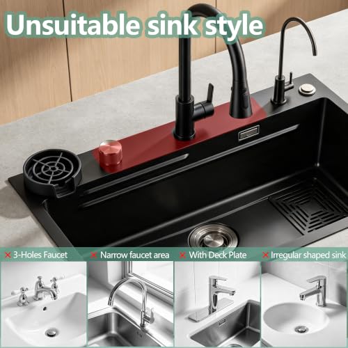 Faucet Mat for Kitchen Sink (Pale Gray / 20" x 3.9" x 0.5")