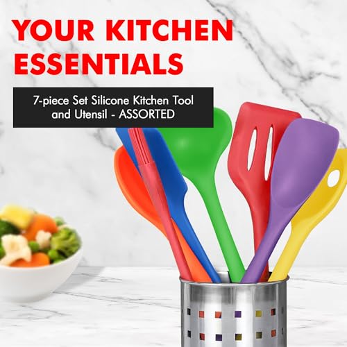 Premium Silicone Kitchen Tool and Utensil Set (7 Piece Set / Assorted)