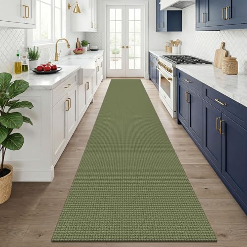 3x14 Runners Rugs for Hallway (Olive Green/Earthy Green / 3' x 14' (Runner))