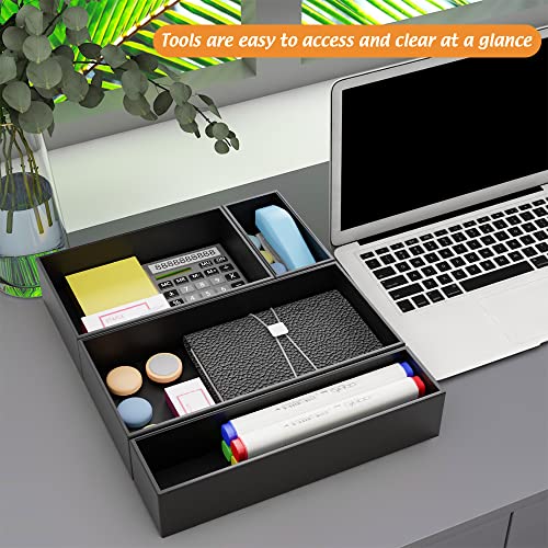 Black Bamboo Drawer Organizer (Black / 12*6*2.5 inch)