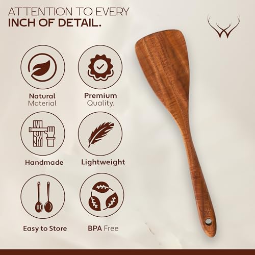 16 Pcs Teak Wooden Cooking Utensils Set (16 Pcs Set)