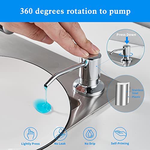 Built in Soap Dispenser for Kitchen Sink (Chrome)