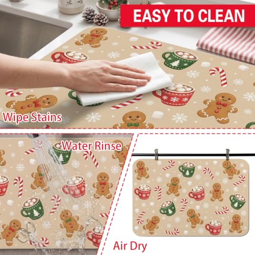 Christmas Gingerbread Coffee Mat 19inx12in (Beige 2 / 19" x 12")