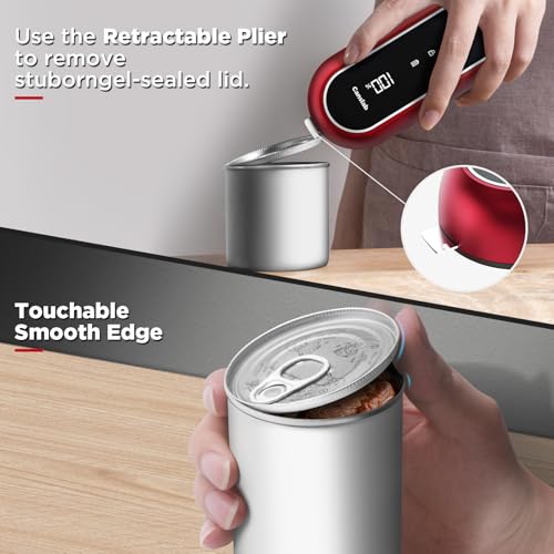 Turbo Rechargeable Electric Can Opener (Red)