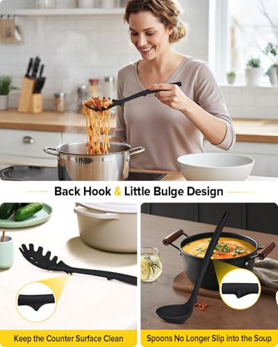 Silicone Cooking Utensils Set (Black)