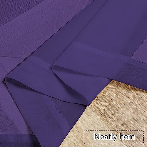 Sheer Valances for Windows 2 Packs (Purple / 42"W x 14"L (Pack of 2))