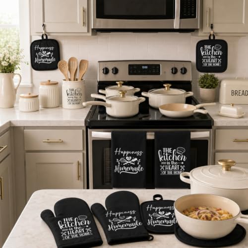 6 Pcs Black Kitchen Decor Accessories Set (Black / Kitchen)