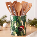 Christmas Tree & Black Cat Ceramic Utensil Holder (Christmas Tree Cat)