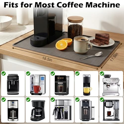 Coffee Mat Non (Gray / 18.5" x 11.5")