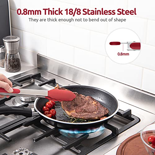 Kitchen Tong for Cooking (Red / 12 inch)
