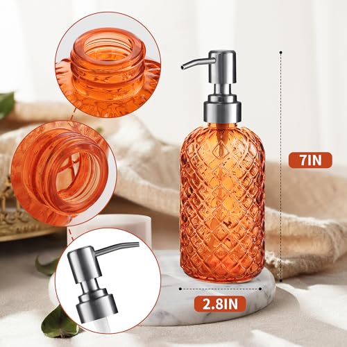 Refillable Glass Soap Dispenser (Orange (2 Pack))