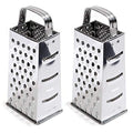 4 Sided Stainless Steel Grater 8.25" Tall (Pack of 2)