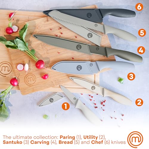MasterChef Kitchen Knife Set with Covers (Knives with Covers / Earth)