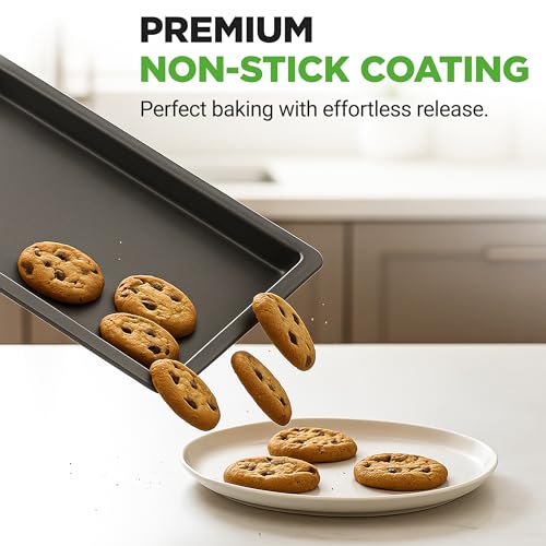 3 Piece Nonstick Baking Sheet Set (Gray / One Size)