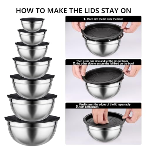 Mixing Bowls with Lids Set (Black)