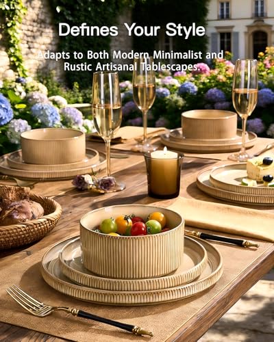 Stoneware Dinnerware Sets (Cream)