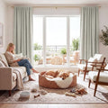 Greige 100% Blackout Linen Curtains 84 inches Long for Living Room (Greige / 52"W x 84"L (Pack of 2))