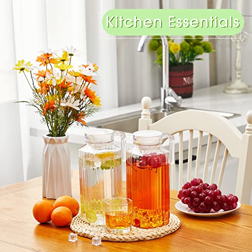 2 Pcs 68 oz Acrylic Pitcher with Lid Clear Water Jug for Fridge (68 Ounces)