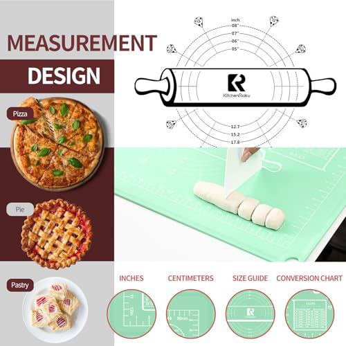 Silicone Baking Mat 20"L x 28"W (Matcha Green / 20"L x 28"W)