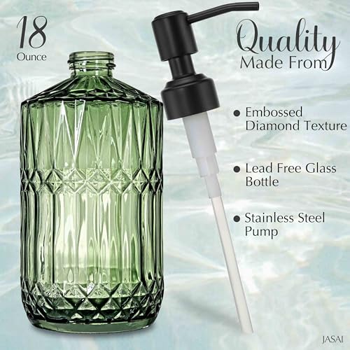 18 Oz Green Soap Dispenser with Black Rust Proof Pump (Green-black Pump / 1Pack)
