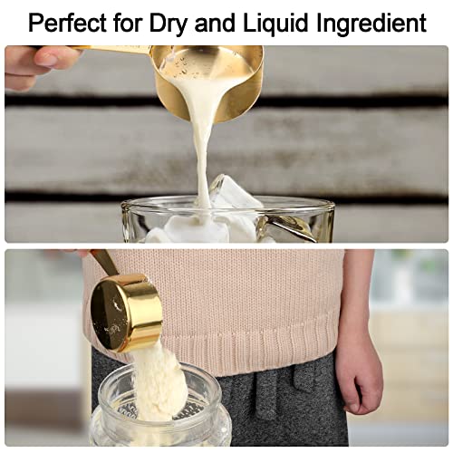 9pcs 304 Stainless Steel Measuring Cups & Spoons (Gold)