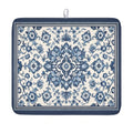 Blue Floral Dish Drying Mat for Kitchen Counter Vintage Flower Pattern Microfiber Dish Drainer Mat Rustic Farmhouse Absorbent Washable Drying Pad Extra Large 16"x18" (Vintage Blue Floral / 18" x 16")