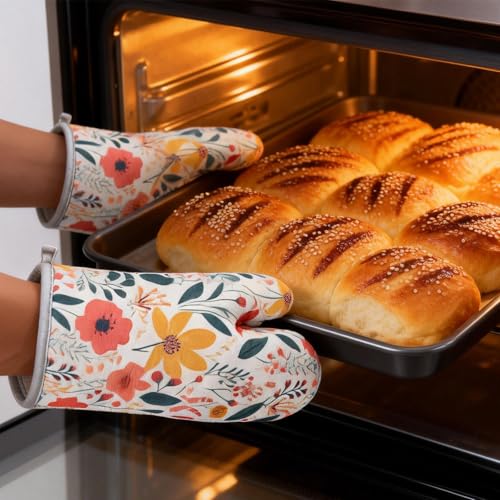 6 Pcs Kitchen Stuff Accessories (6 Pcs (2x Oven Mitts +2x Pot Holders+1x Apron+1x Kitchen Towel))