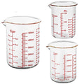 3 Piece Glass Measuring Cup Set (1/2Cups/1Cups/2Cups Measuring Cup Set)