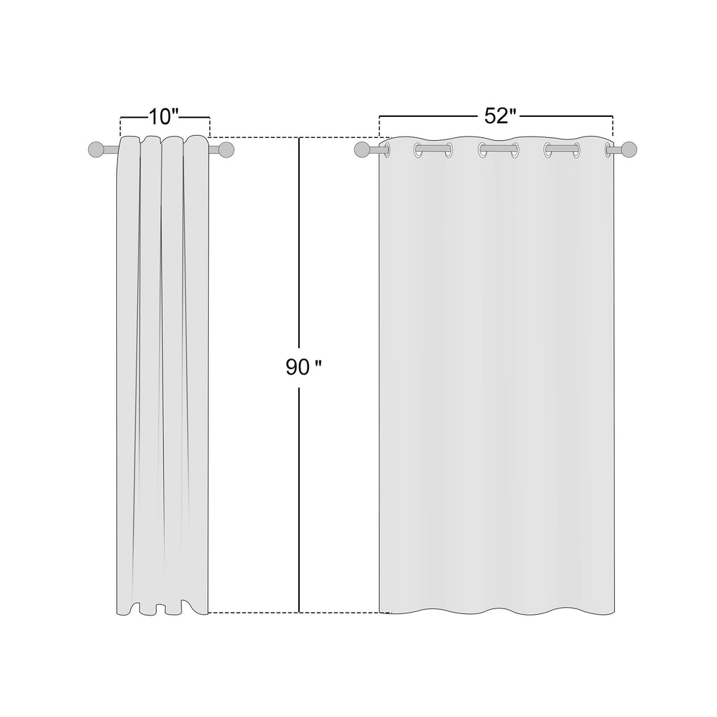 90 inch Beige Curtains Linen Sheer Faux Flax Window Drapes (52"W x 90"L (Pack of 2) / Beige)