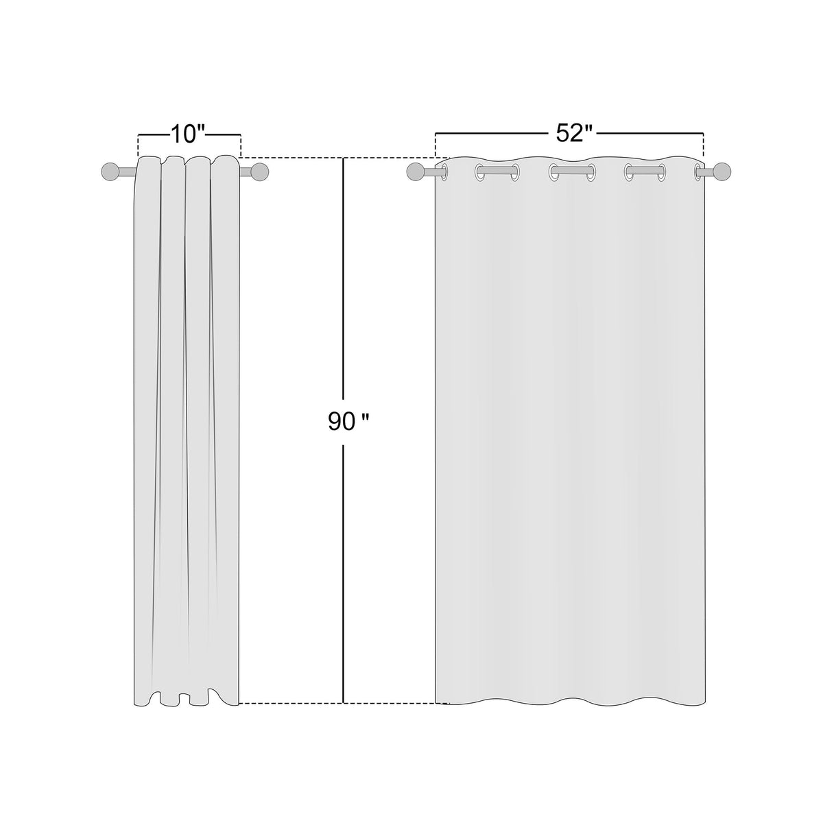 90 inch Beige Curtains Linen Sheer Faux Flax Window Drapes (52"W x 90"L (Pack of 2) / Beige)