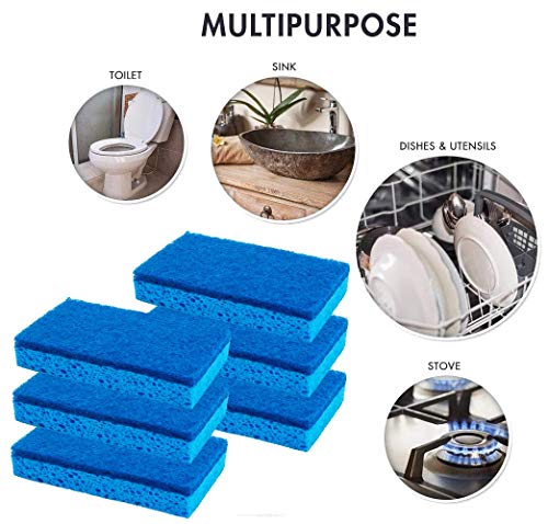 Non Scratch Cleaning Scrub Sponges (6 Count (Pack of 1))