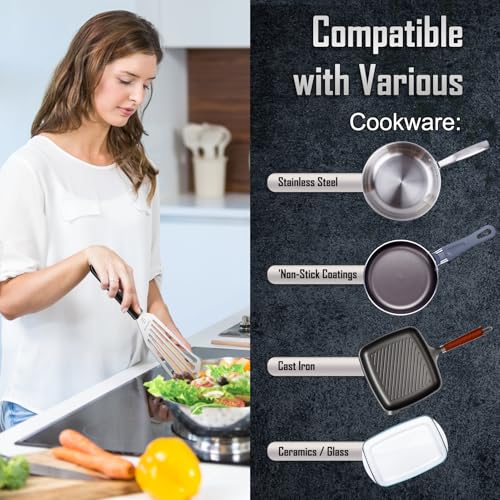 2 Pcs Fish Spatula Stainless Steel (Silver)